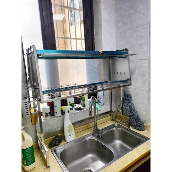 Ảnh thực tế khách hàng sử dụng kệ úp chén inox có nắp đậy 13