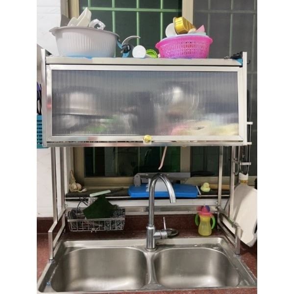 Ảnh thực tế khách hàng sử dụng kệ úp chén inox có nắp đậy 3