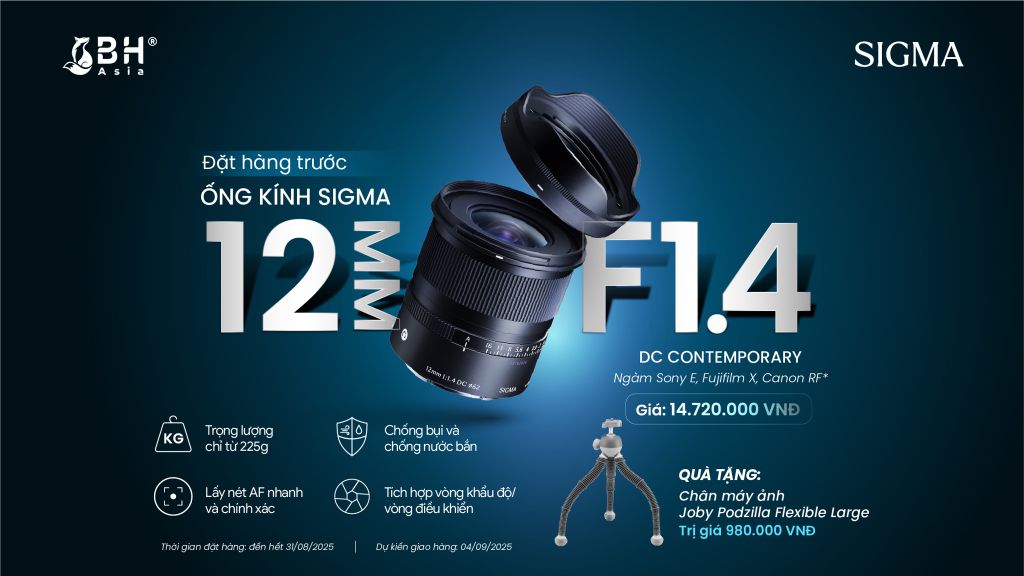 Đặt hàng trước - Ống kính Sigma 12mm F1.4 DC