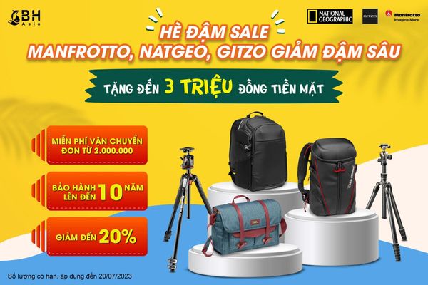 CHƯƠNG TRÌNH KHUYẾN MÃI MANFROTTO, NATGEO, GITZO_ HÈ ĐẬM SALE - GIẢM ĐẬM SÂU