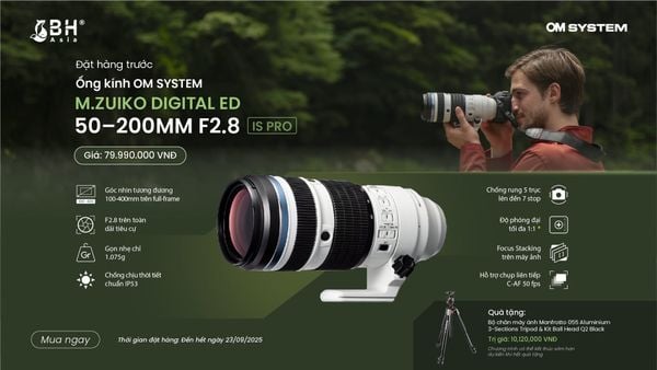 Đặt hàng trước - Ống kính OM System M.Zuiko Digital ED 50-200mm F2.8 IS PRO