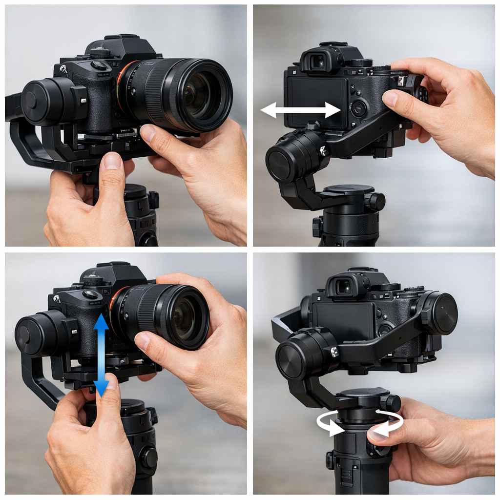 cân gimbal chi tiết từng trục