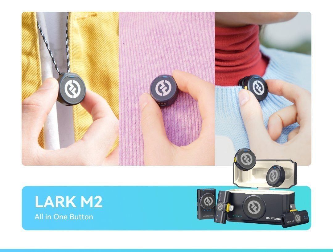 Micro thu âm không dây Hollyland Lark M2 với đa dạng cách đeo