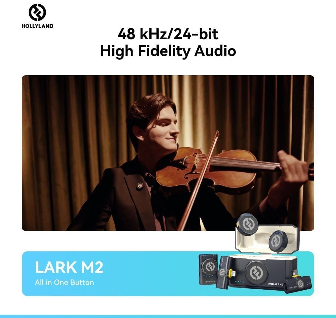 Hollyland Lark M2 có độ phân giải âm thanh 48kHz/24-bit