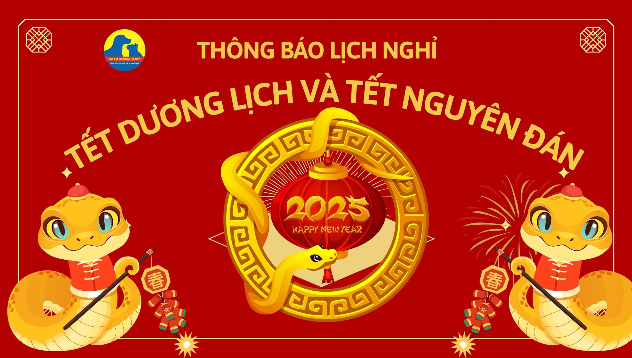 Sitto Animal Health Thông báo lịch nghỉ Tết Dương Lịch và Tết Nguyên Đán 2025