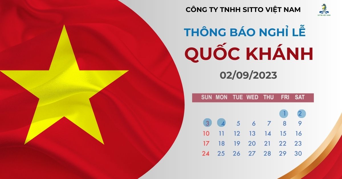 Thông Báo Nghỉ Lễ Quốc Khánh 2023 | SITTO eShop