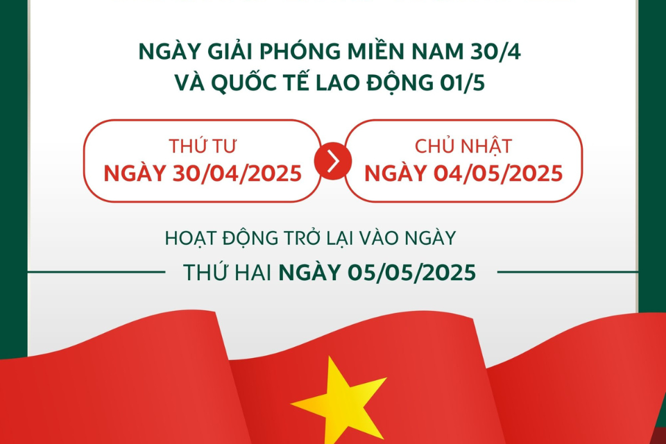 Sitto Việt Nam thông báo lịch nghỉ lễ 30/4 - 1/5