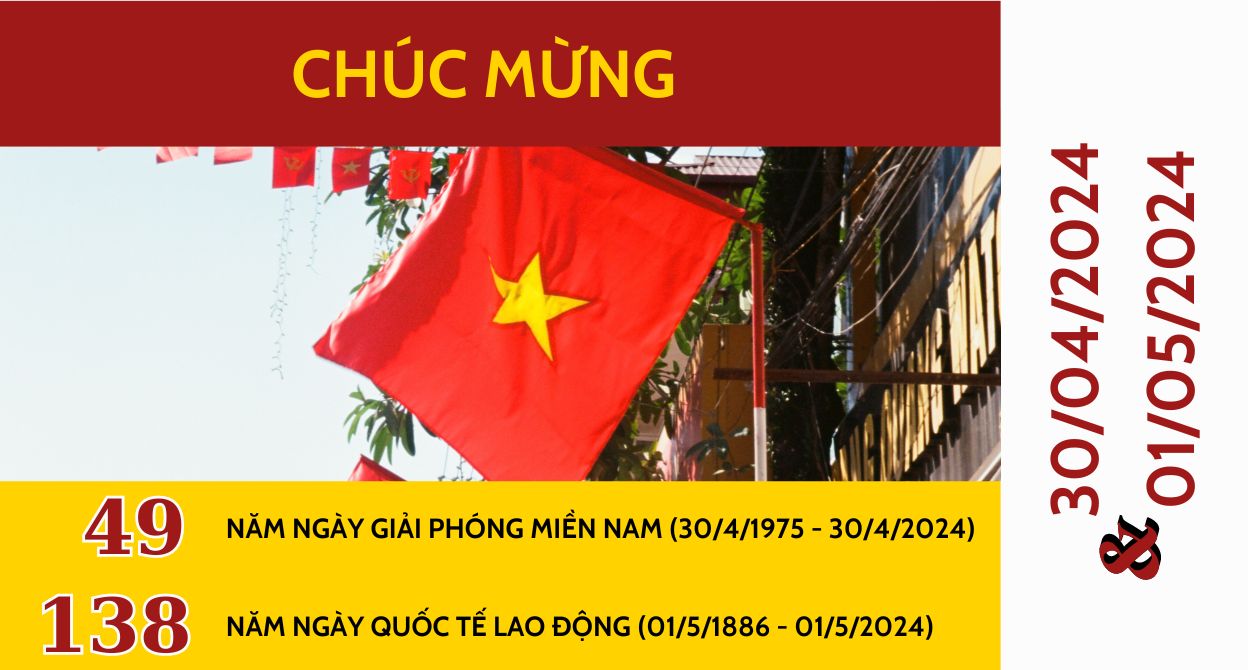 SITTO VIỆT NAM THÔNG BÁO LỊCH NGHỈ LỄ NGÀY GIẢI PHÓNG MIỀN NAM 30/04 VÀ QUỐC TẾ LAO ĐỘNG 01/05 NĂM 2024