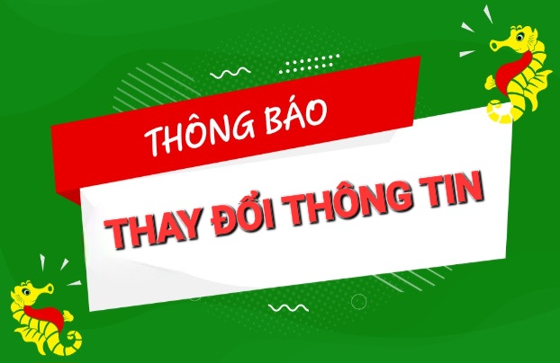 Thông báo thay đổi thông tin tài khoản ngân hàng