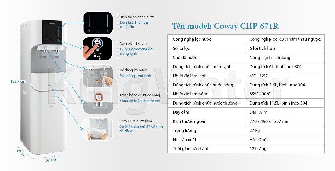 Những tính năng ưu việt của máy lọc nước Coway