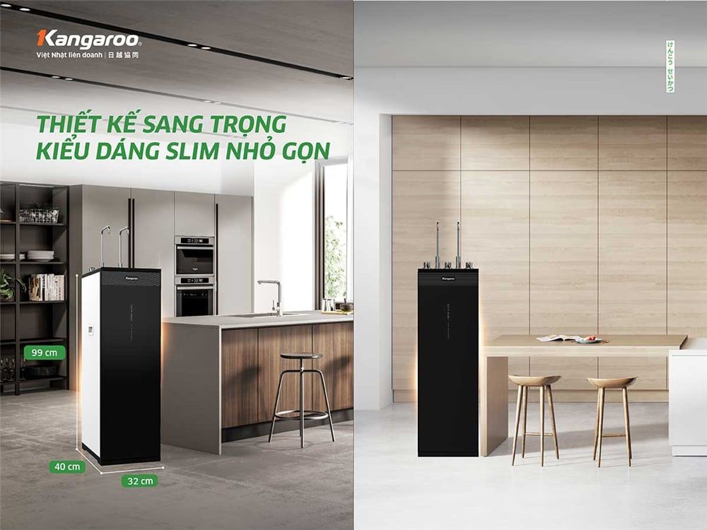Kiểu dáng sang trọng, hiện đại chính là điểm mạnh trong thiết kế của các sản phẩm máy lọc nước Kangaroo