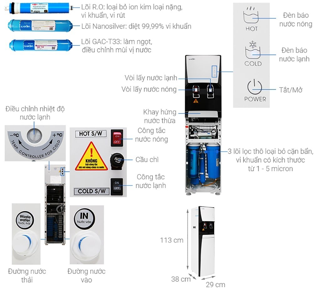 Karofi HCV351-WH được sản xuất theo quy trình công nghệ cao