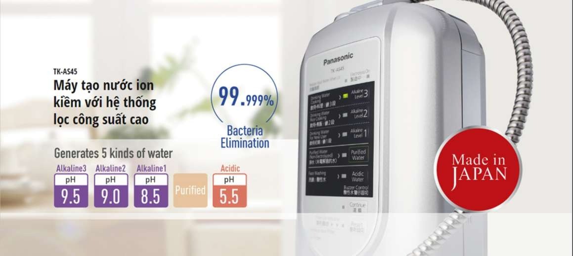 Máy lọc nước Panasonic sử dụng công nghệ điện giải hiện đại nhất của Nhật Bản