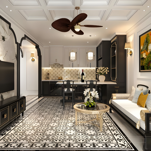 Mẫu thiết kế nội thất chung cư 2 phòng ngủ 70m2