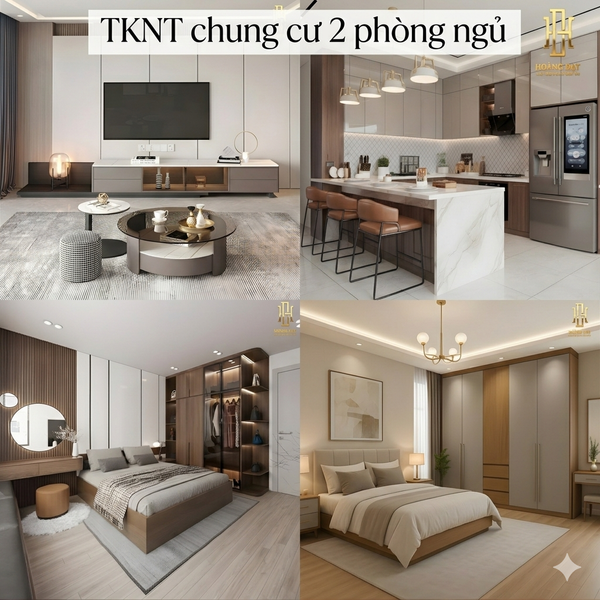 Thiết kế nội thất chung cư 2 phòng ngủ