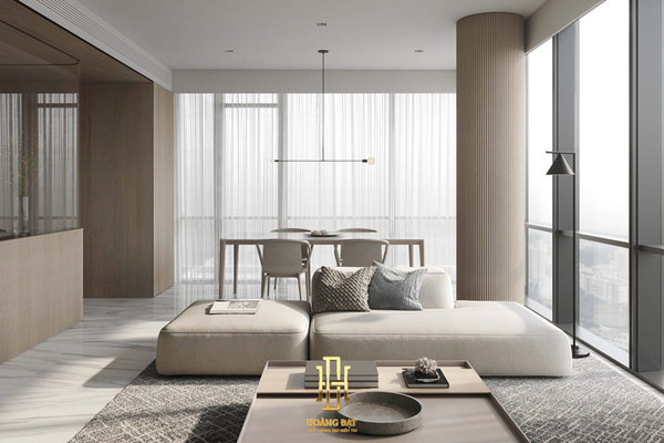 Thiết kế nội thất chung cư 2 phòng ngủ phong cách tối giản