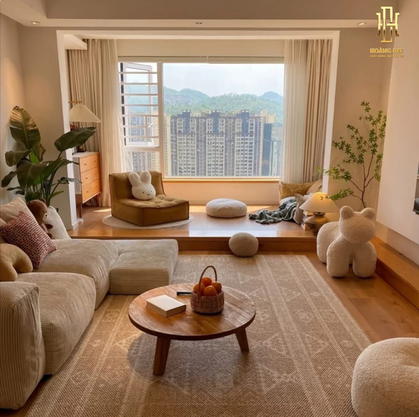 Thiết kế nội thất chung cư 2 phòng ngủ tận dụng ánh sáng thiên nhiên