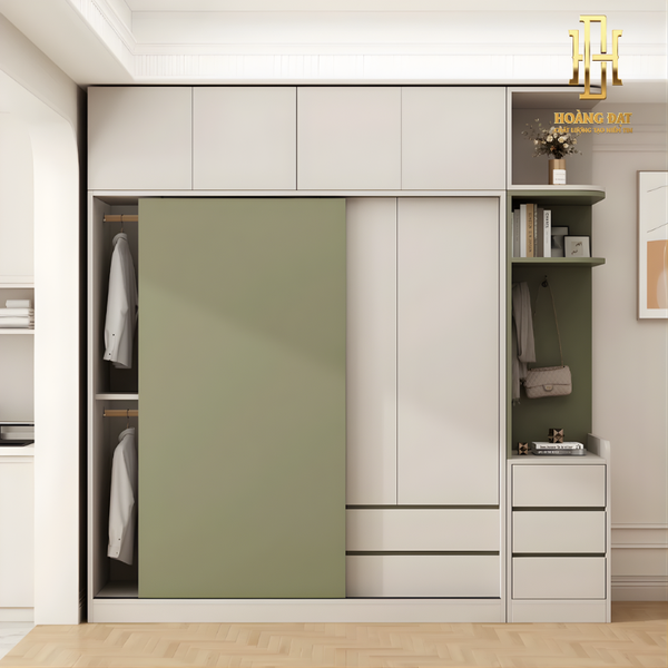 Tủ quần áo gỗ công nghiệp cửa lùa