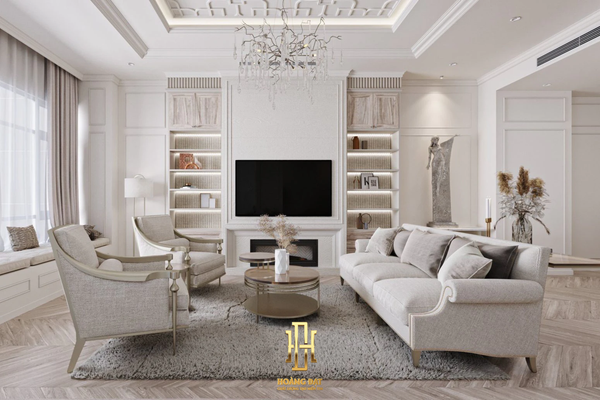 Thiết kế nội thất chung cư 2 phòng ngủ phong cách cổ điển