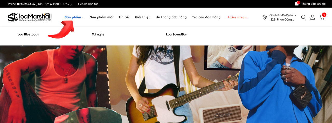 Hướng dẫn mua hàng tại website loamarshall.vn