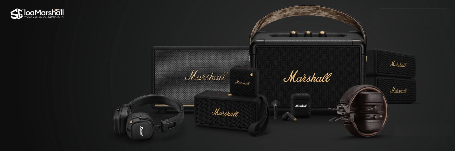 Mua loa Bluetooth, tai nghe không dây, loa soundbar, loa karaoke tiệc tùng Marshall chính hãng tại các showroom của SAIGON HD