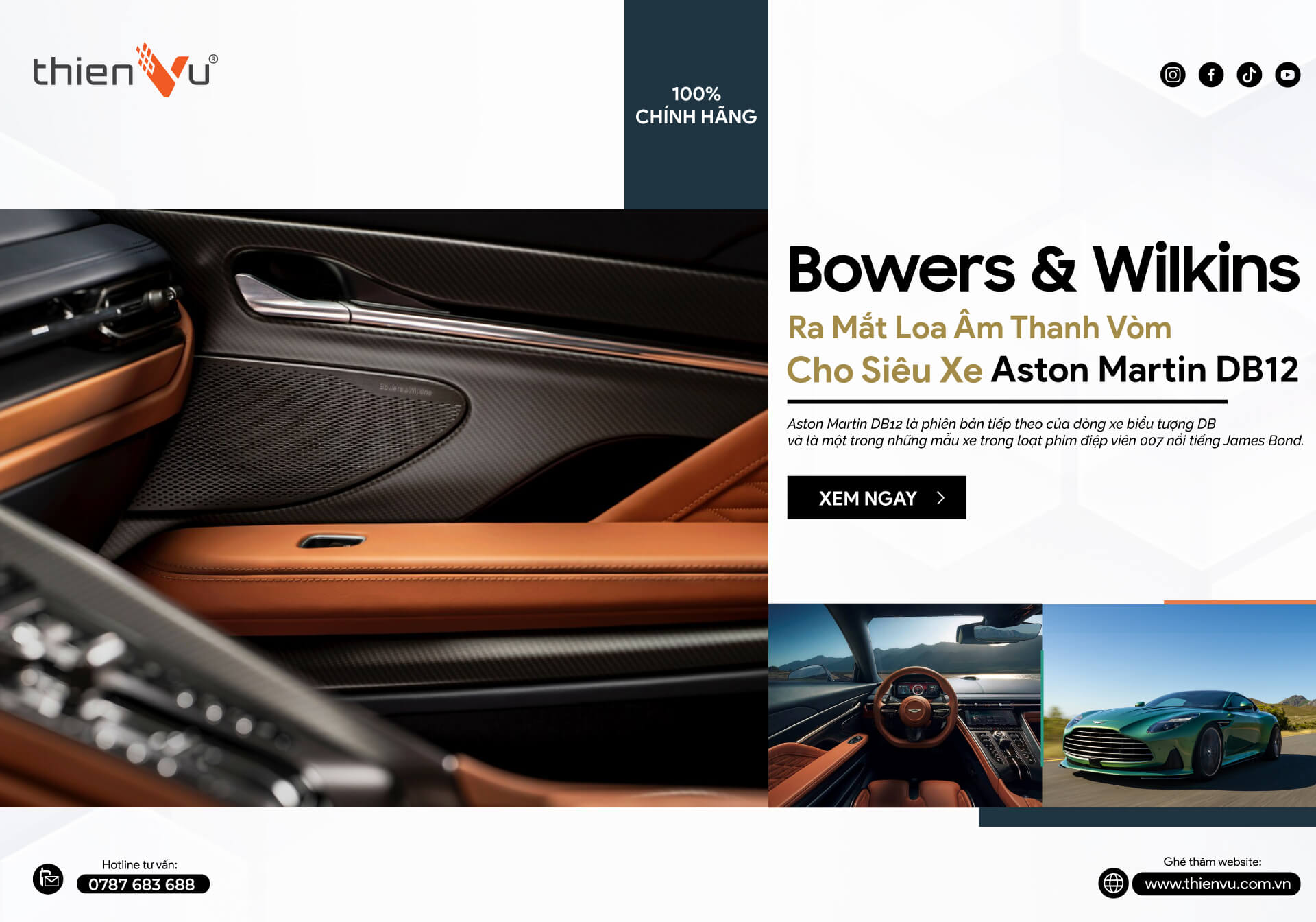 Bowers & Wilkins Ra Mắt Loa Âm Thanh Vòm Cho Siêu Xe Aston Martin DB12