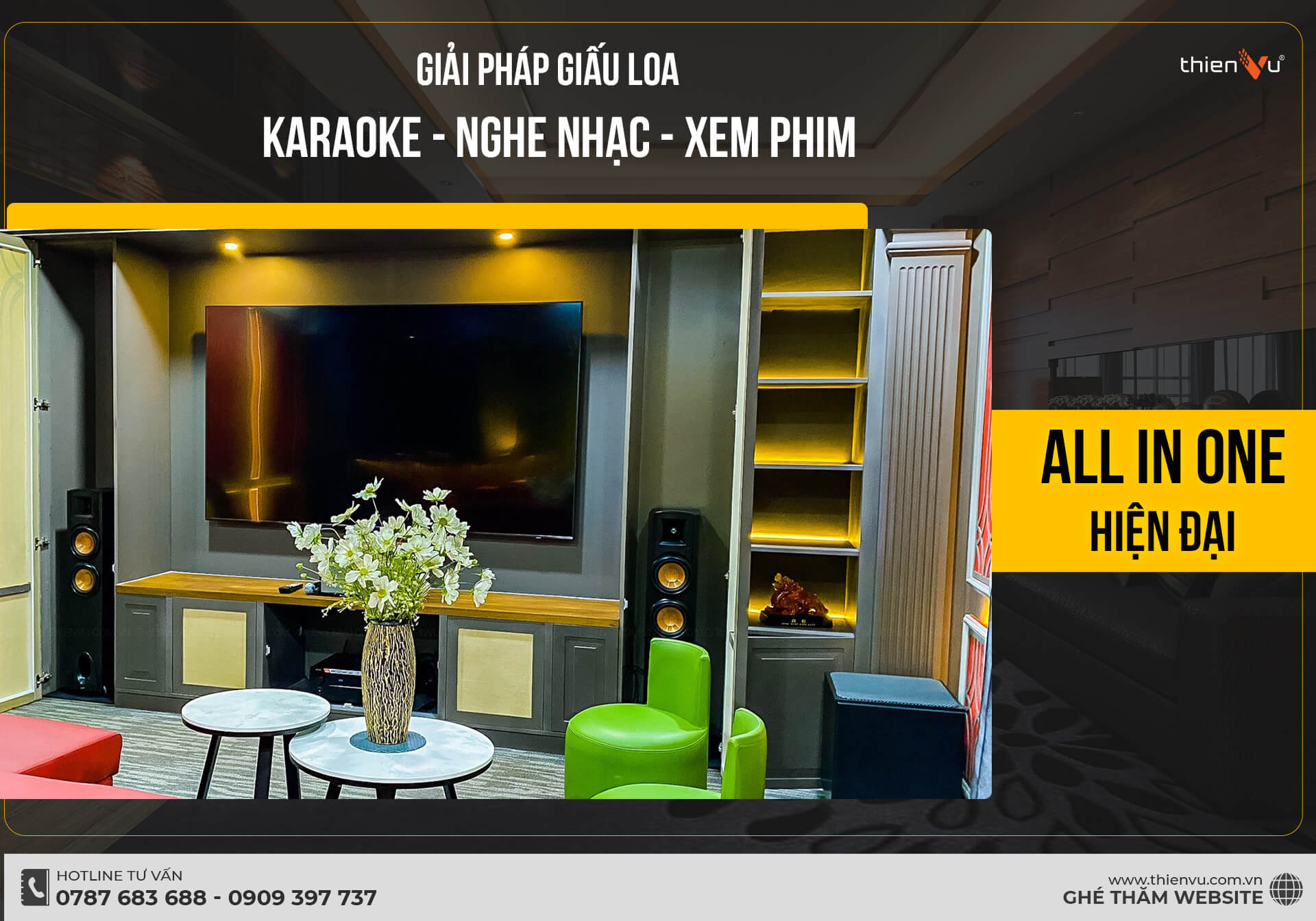 Giải Pháp Giấu Loa Karaoke - Nghe Nhạc - Xem Phim (All In One) Hiện Đại