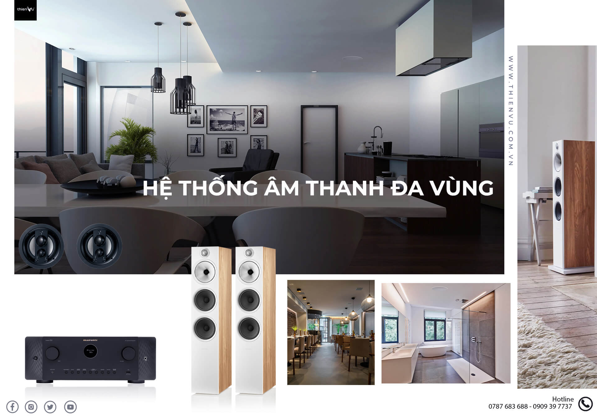 Hệ Thống Âm Thanh Đa Vùng Cho Căn Hộ Thông Minh