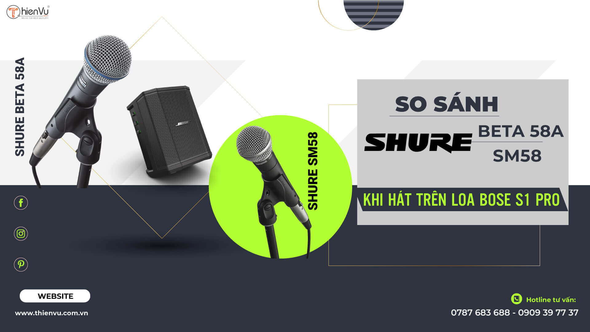 So Sánh Micro Shure Beta 58A Và Micro Shure SM58 Khi Hát Trên Loa Bose S1 Pro