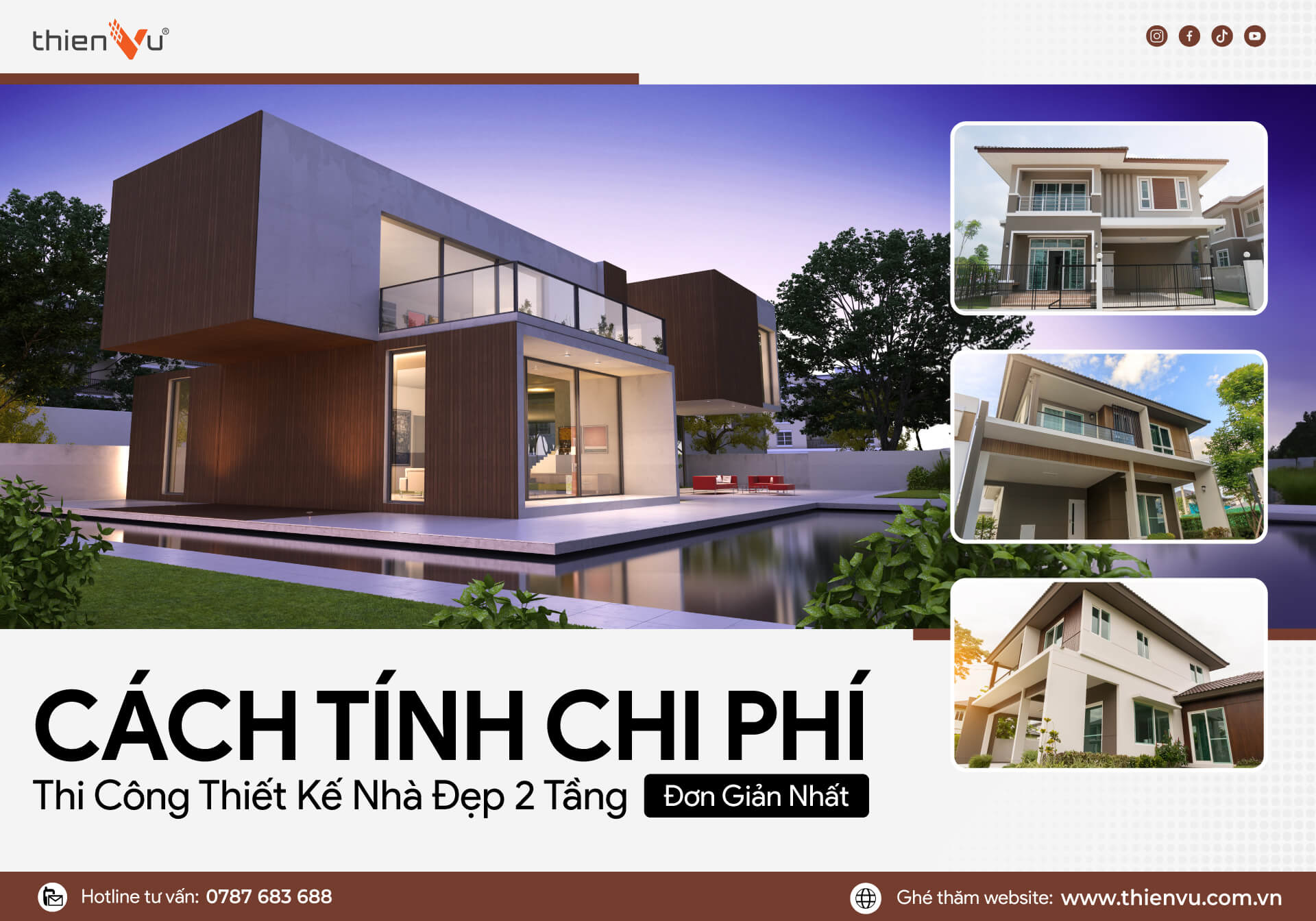 Cách Tính Chi Phí Thi Công Thiết Kế Nhà Đẹp 2 Tầng Đơn Giản