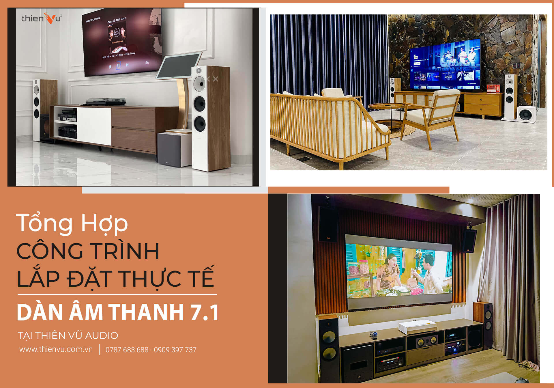 Tổng Hợp Công Trình Lắp Đặt Thực Tế Dàn Âm Thanh 7.1 Tại Thiên Vũ Audio