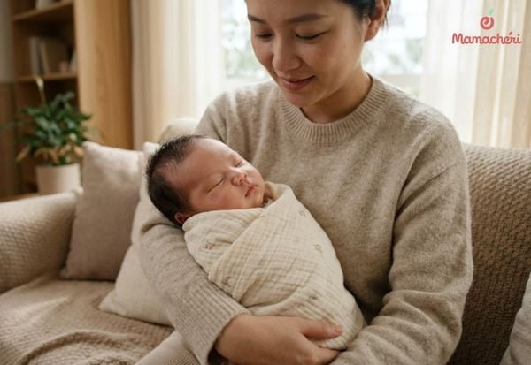 Lớp khăn quấn dịu dàng là trợ thủ đắc lực bảo vệ làn da và giấc ngủ của bé.