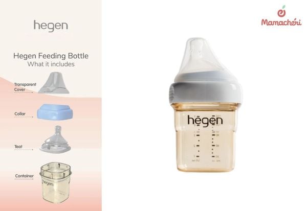 Bình sữa Hegen thuận tiện cho mẹ khi đóng mở phụ kiện chỉ bằng một lần nhấn