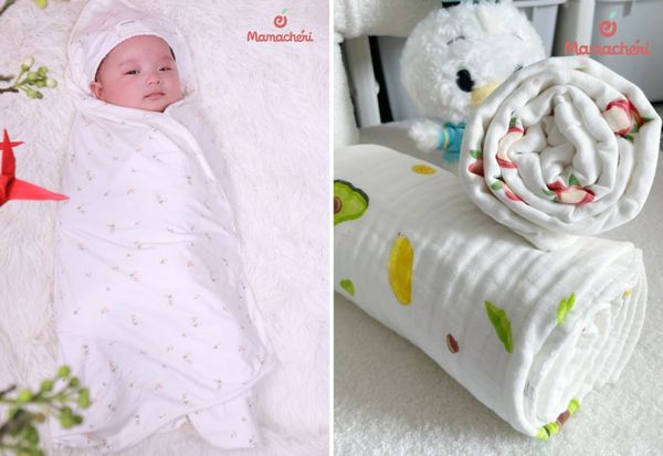 Chuẩn bị đầy đủ khăn quấn, tã cho bé sơ sinh mùa hè
