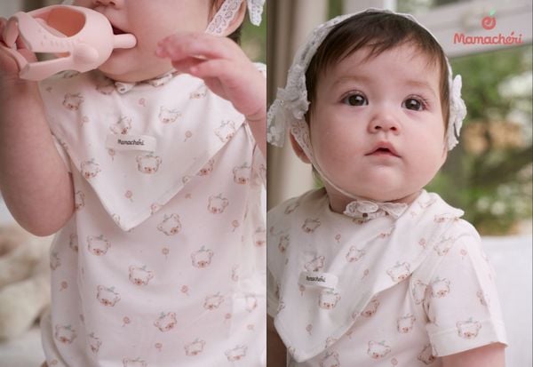 Khăn yếm không chỉ giữ vệ sinh mà còn bảo vệ vùng cổ của bé khỏi gió lạnh