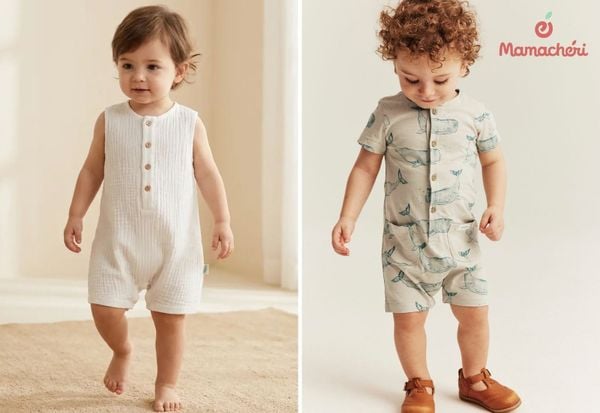 Romper với thiết kế thoáng mát, gọn gàng cho bé mặc đi chơi hay ở nhà