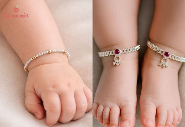 Lắc bạc, lắc vàng tặng quà đầy tháng cho bé sơ sinh