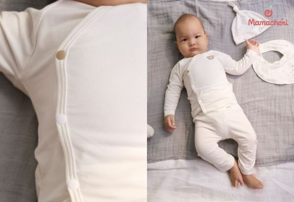 Áo sơ sinh cài chéo vải thoáng mát phù hợp trẻ em mặc mùa hè