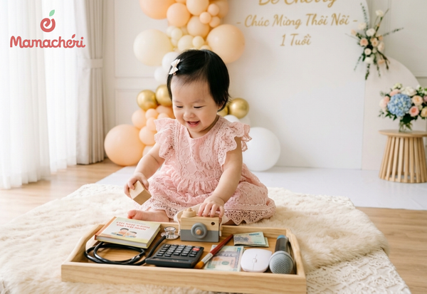 Nghi thức bé bốc đồ vật vào ngày thôi nôi