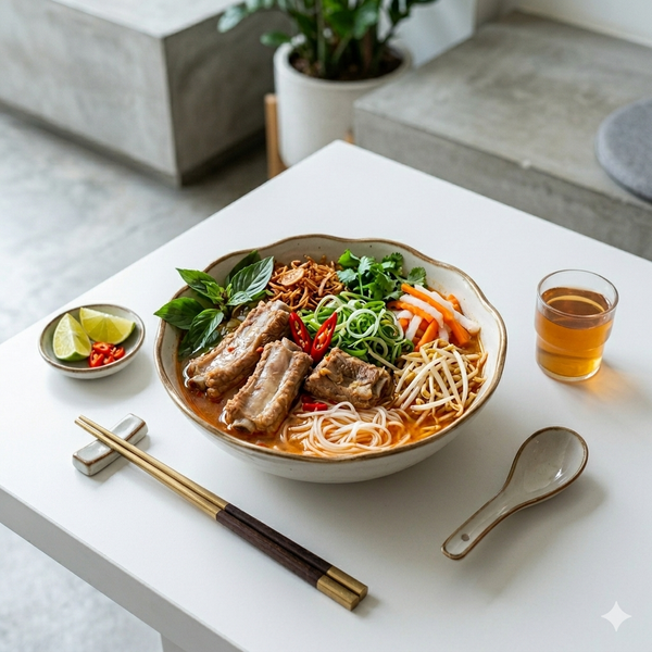 bún sườn cay thơm ngon đậm đà