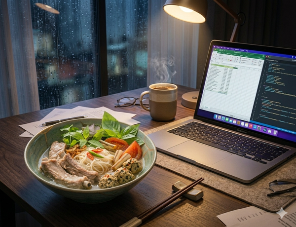 bún sườn cay cho ngày bận rộn