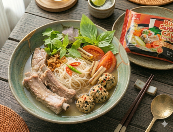 bún sườn cay VIFON tiện lợi, đủ chất