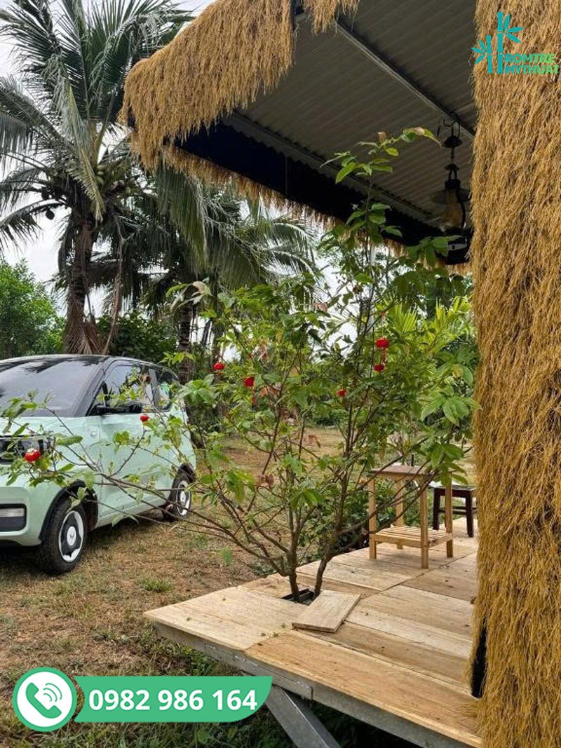 [Tây Ninh] 230m2 Thảm cỏ rơm nhân tạo làm mái & vách tại Bà Đen Garden ...