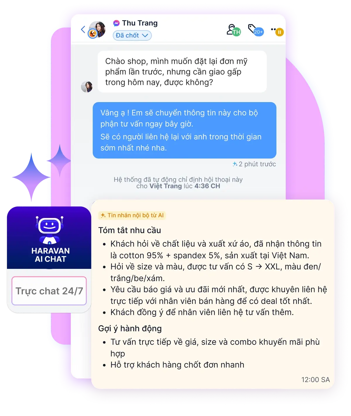 Nhận diện cơ hội bán hàng & chuyển tiếp cho nhân viên chốt