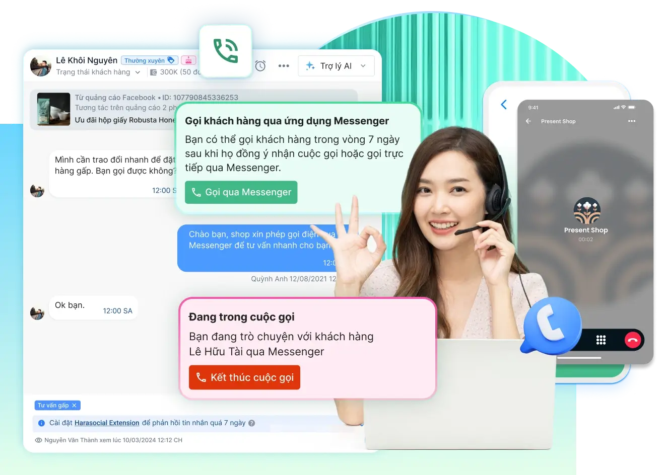 Messenger Calling trên Harasocial