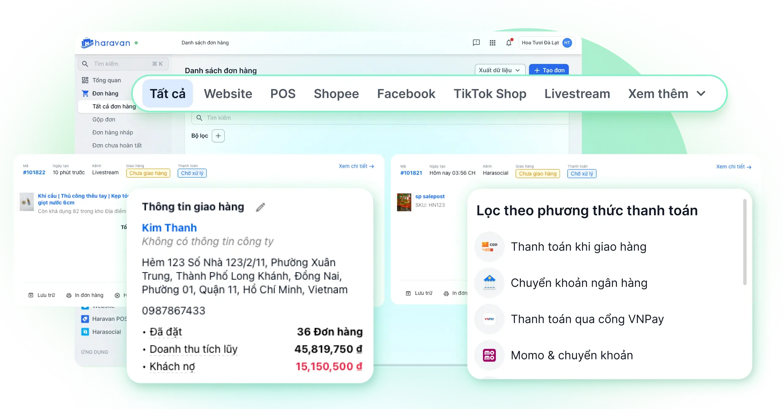 Phần mềm quản lý đơn hàng đa kênh hiệu quả Haravan