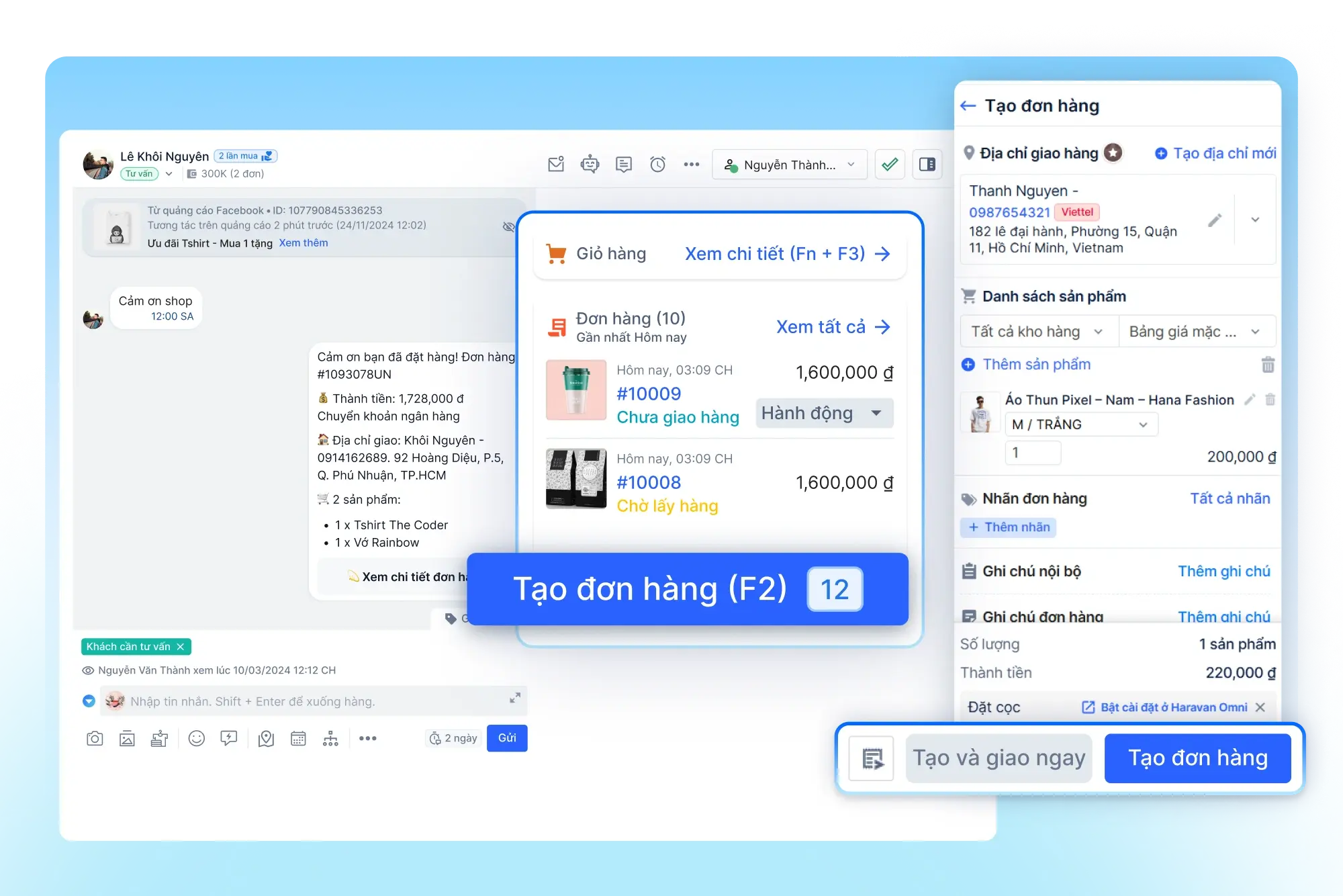 Lên đơn nhanh chóng