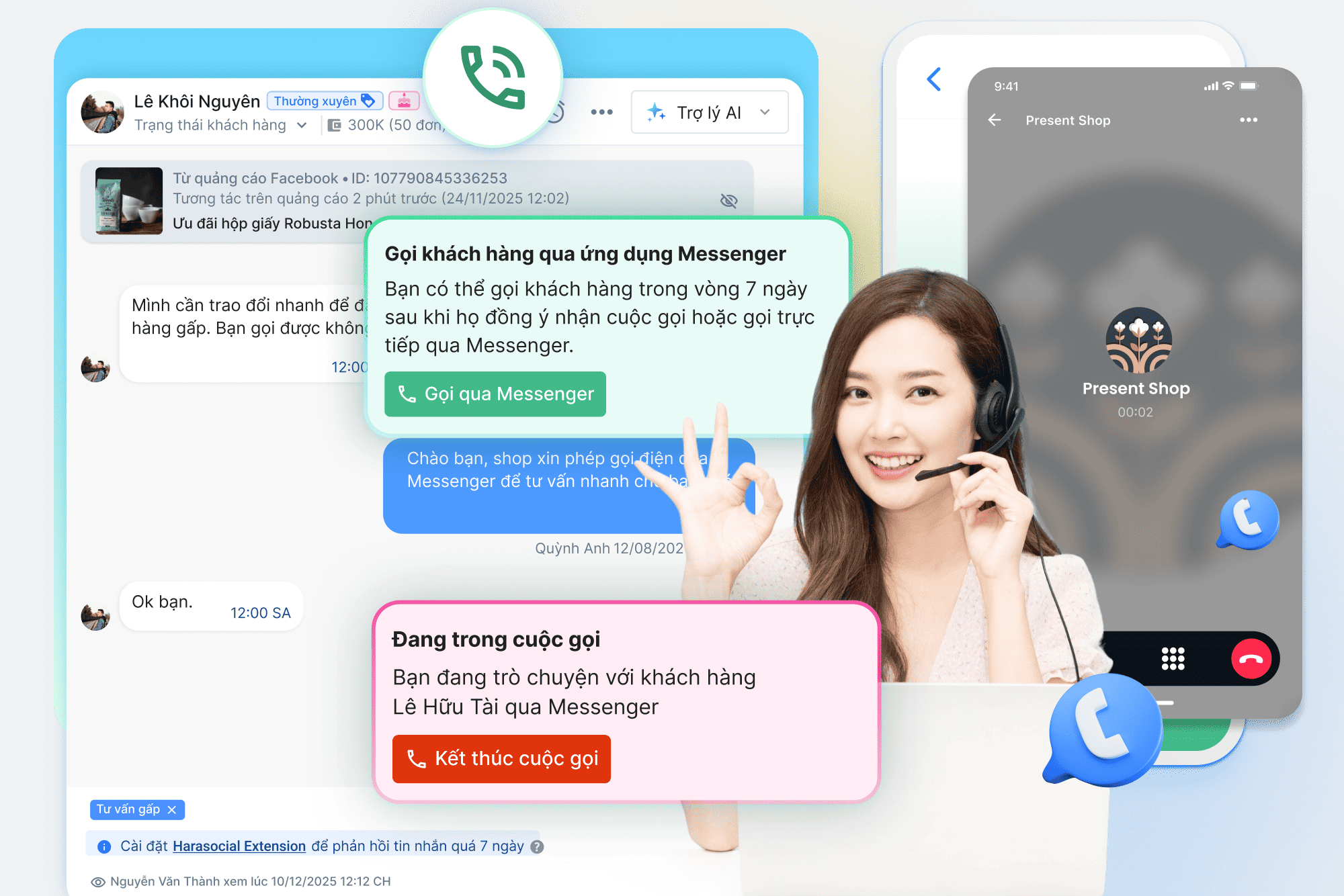 Messenger Calling trên Harasocial