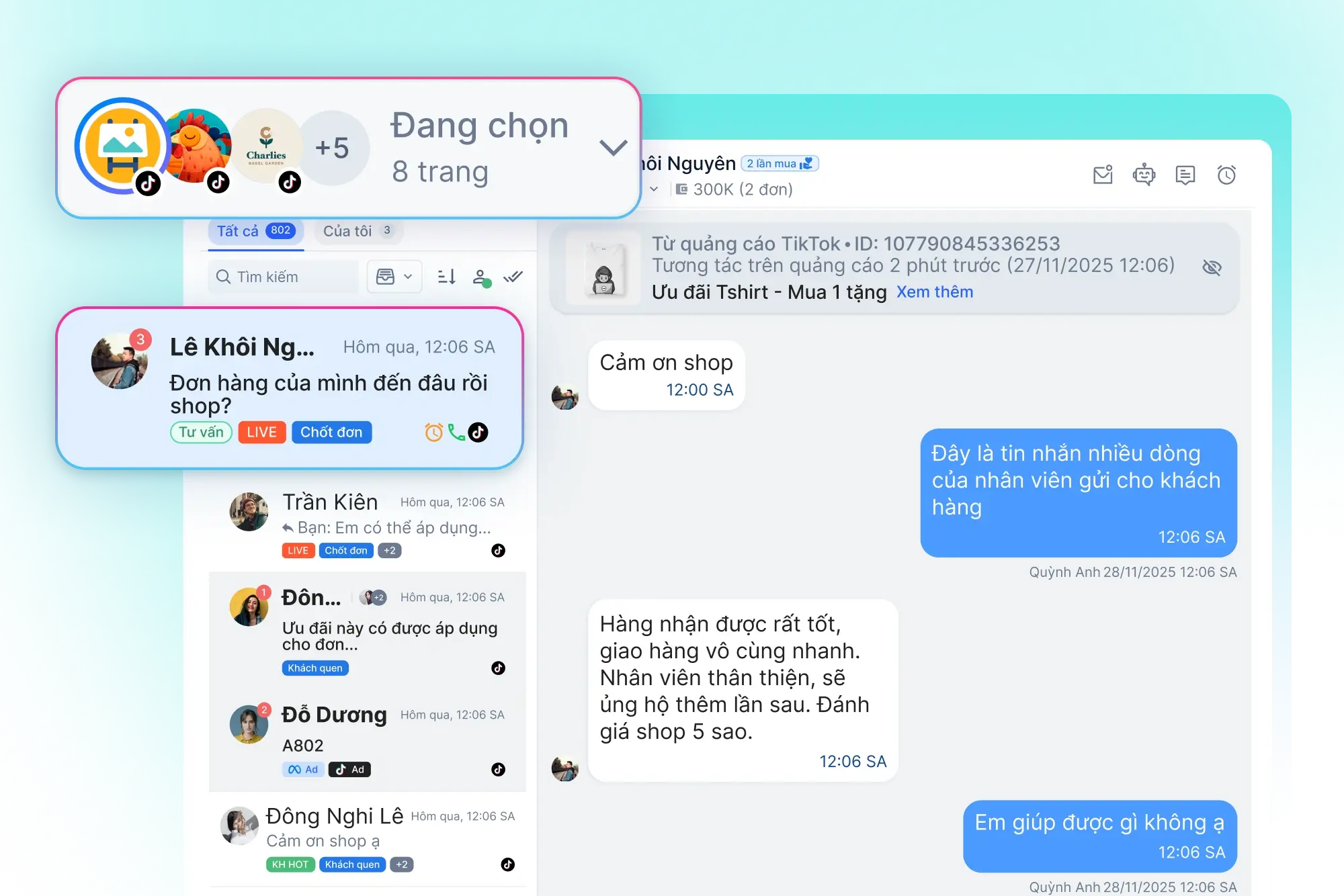 Kết nối TikTok for Business – Quản lý hội thoại tập trung