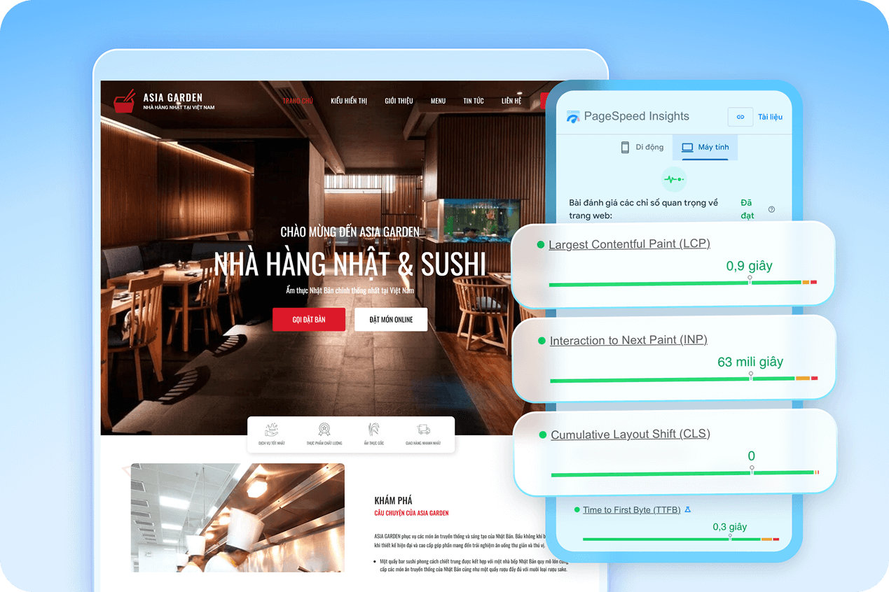 Tốc độ tải trang nhanh chóng